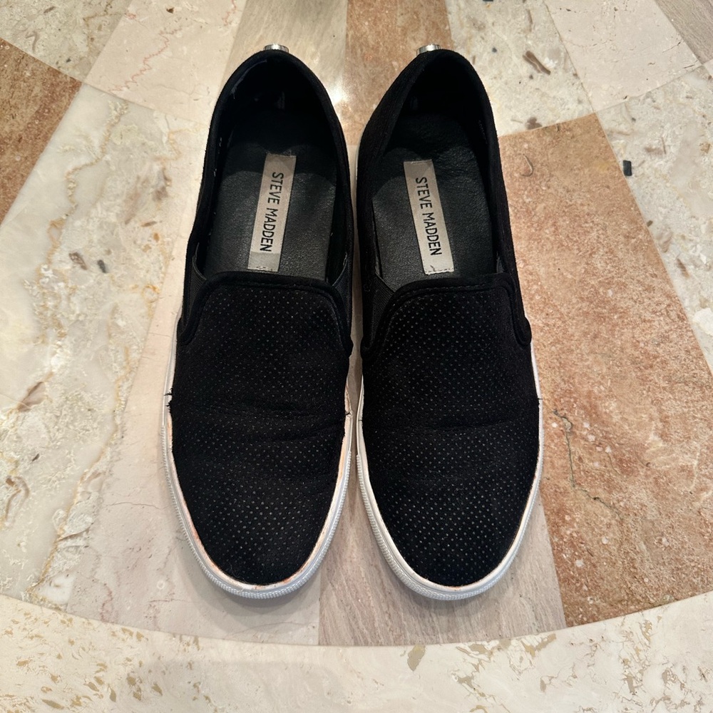 Steve Madden Black Slip-On Sneakers 7.5